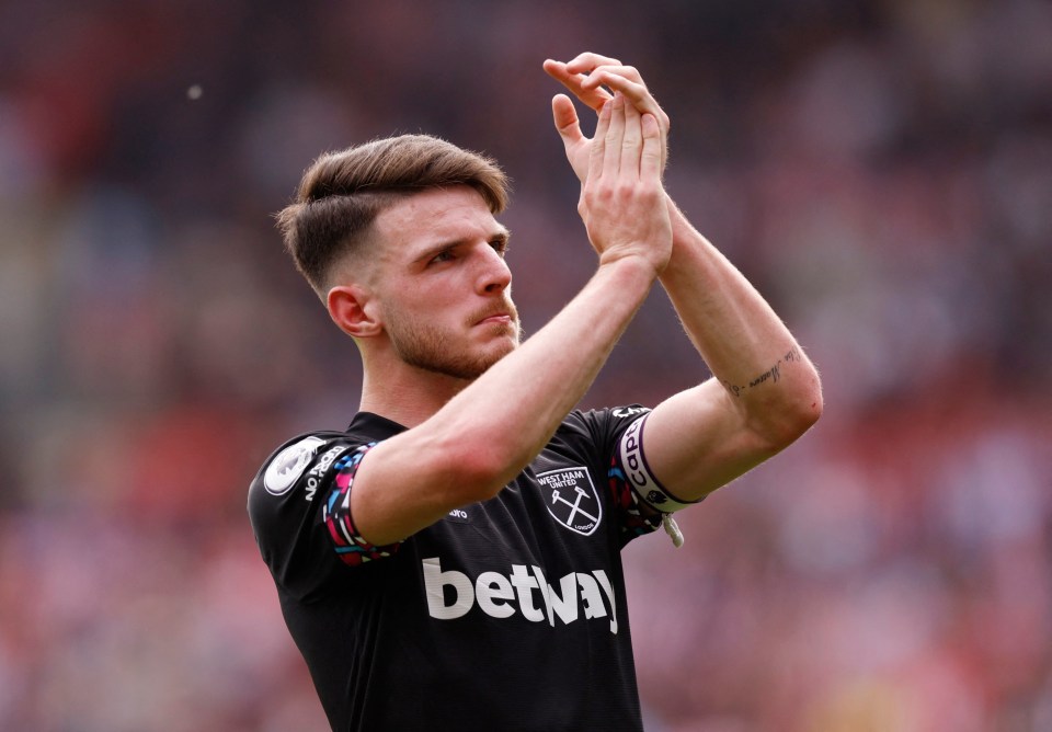 West Ham’s Declan Rice is a top summer target for the Gunners