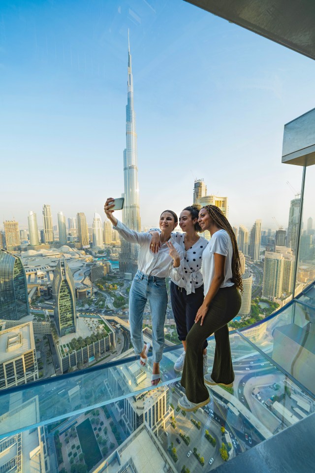 You can take a selfie to treasure from the Sky Views Observatory in Dubai