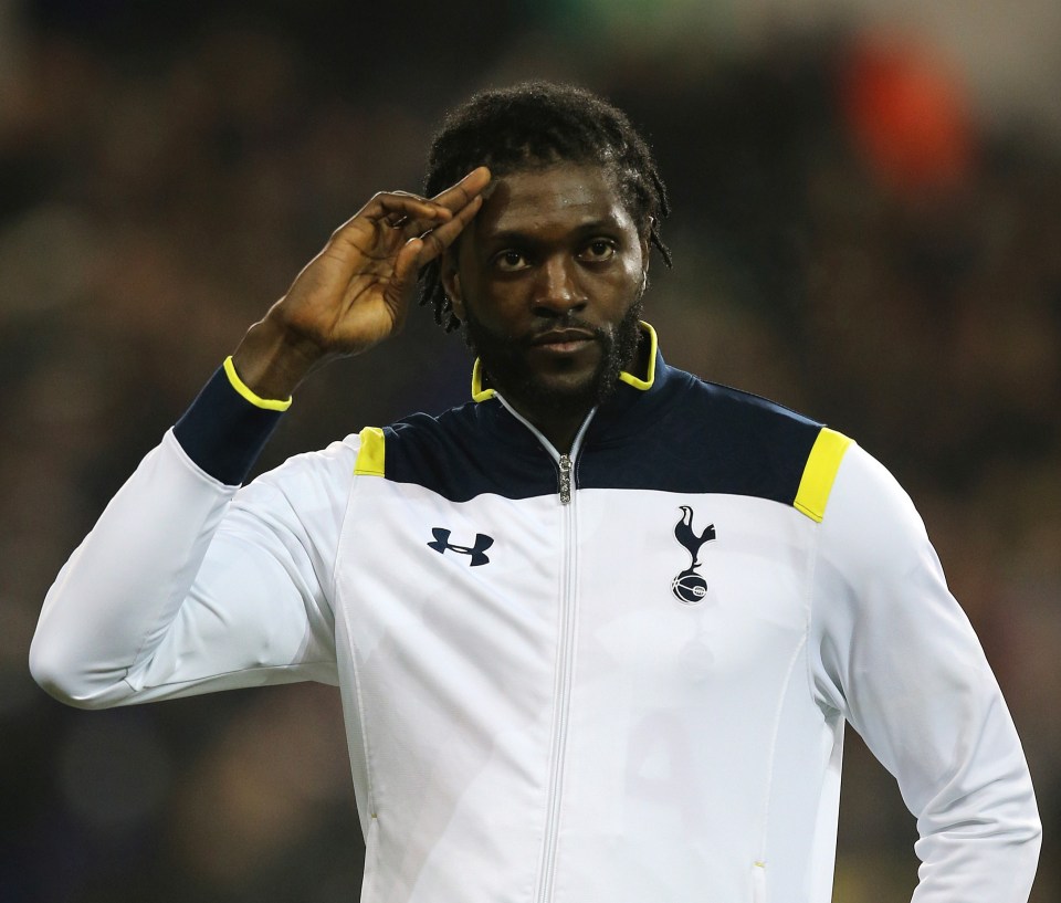 Adebayor was playing for Tottenham at the time