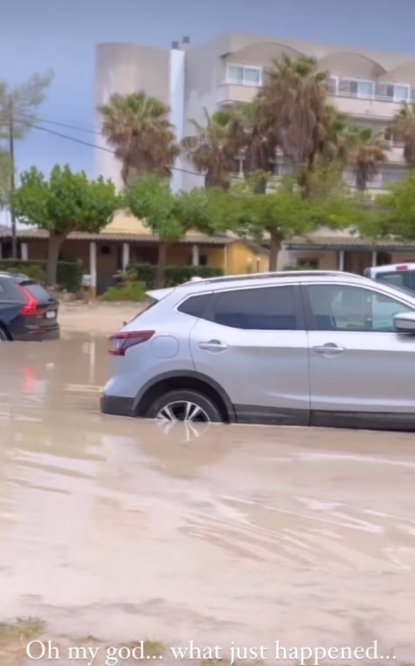 She then posted a video showing how, as flash floods hit Spain, she had to relive that terrible experience once more while she was in Mallorca