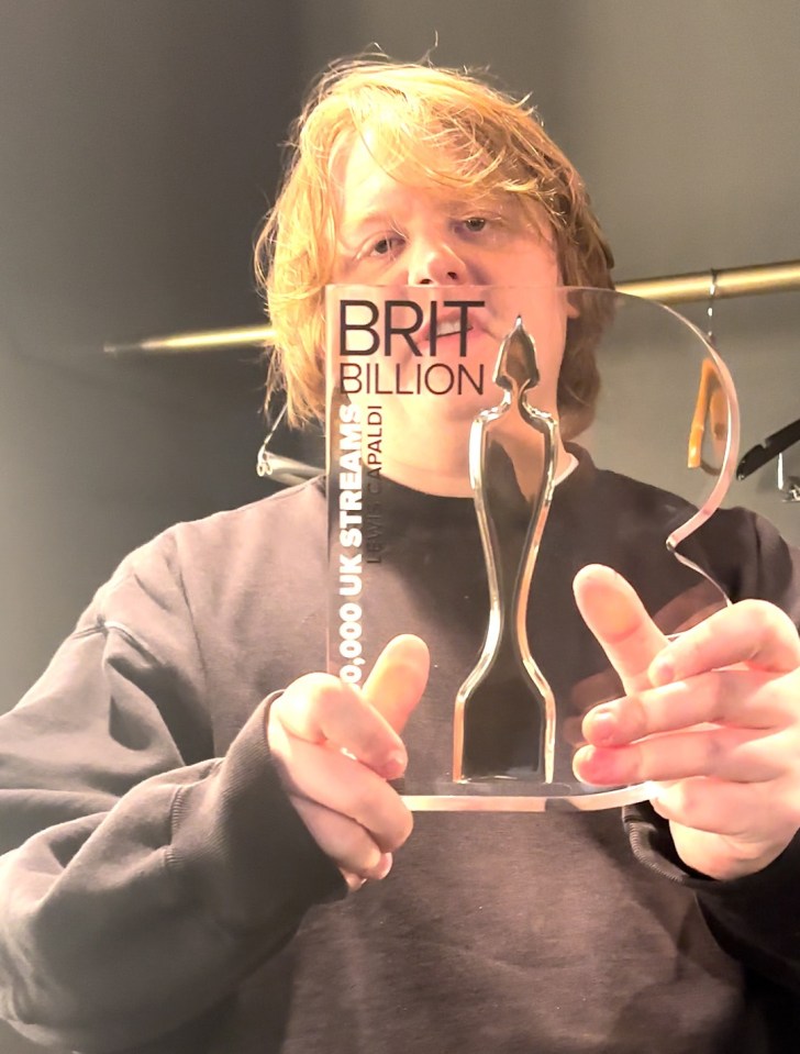 Lewis Capaldi also accepted the new streaming prize