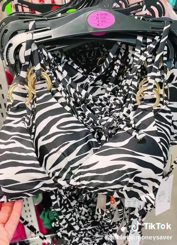 There was a range of cheap swimsuits and bikinis in the hot print of the moment, with this top just £7