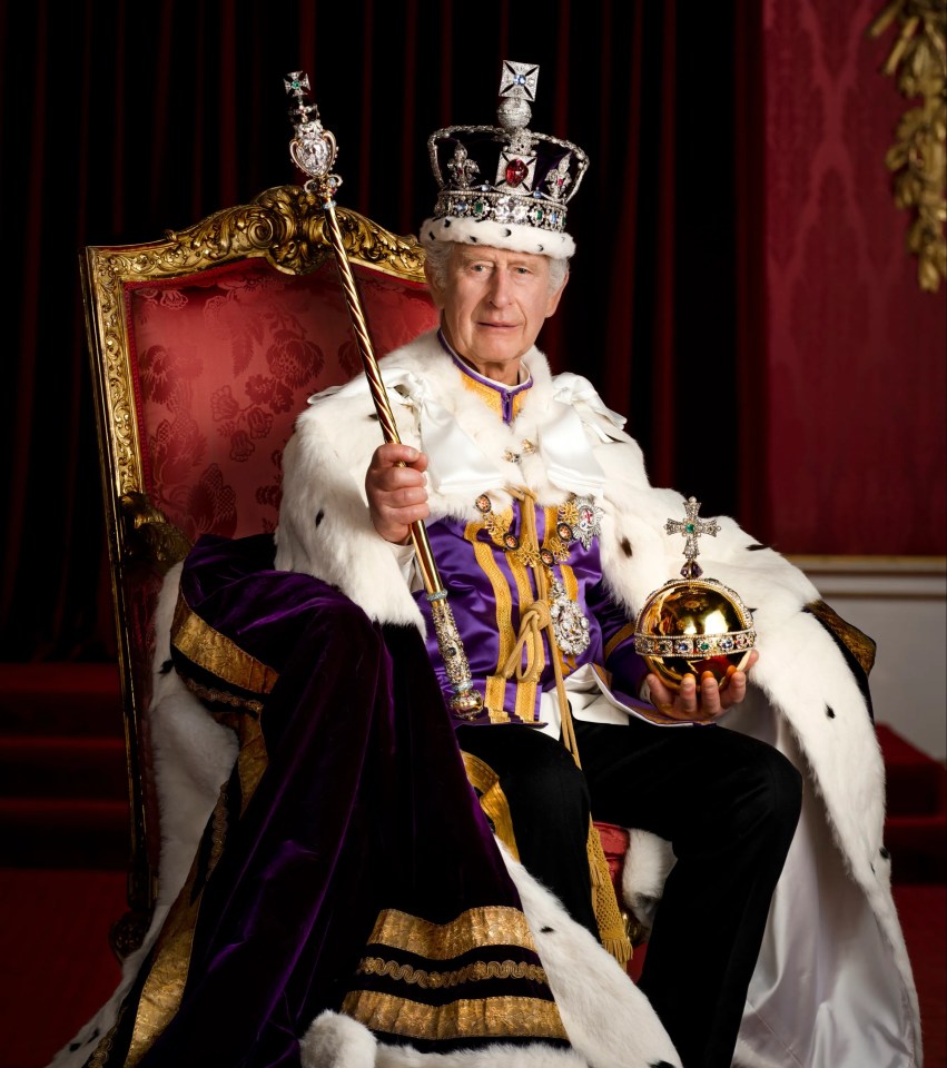 This portrait of King Charles holding the orb and sceptre is Arthur’s least favourite in the set