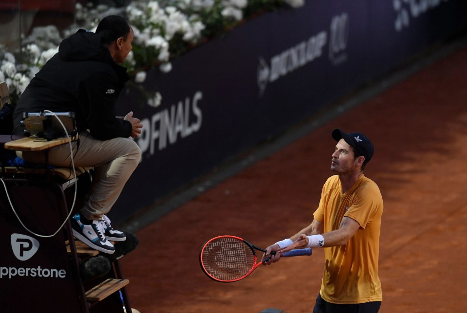 Andy Murray had a heated confrontation with umpire Mohamed Lahyani during the game