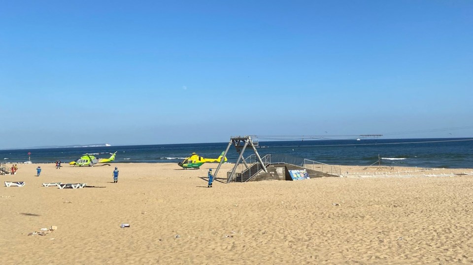 The beach was evacuated following the incident