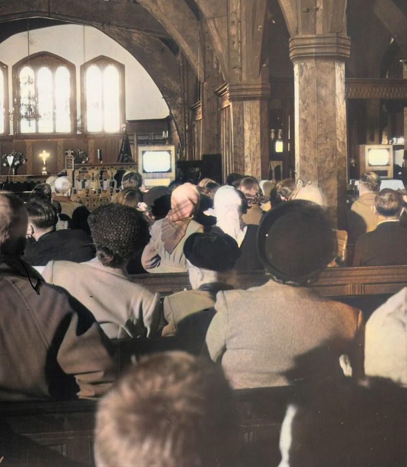 Cheshire: Locals in Lower Peover watched the Coronation in a church