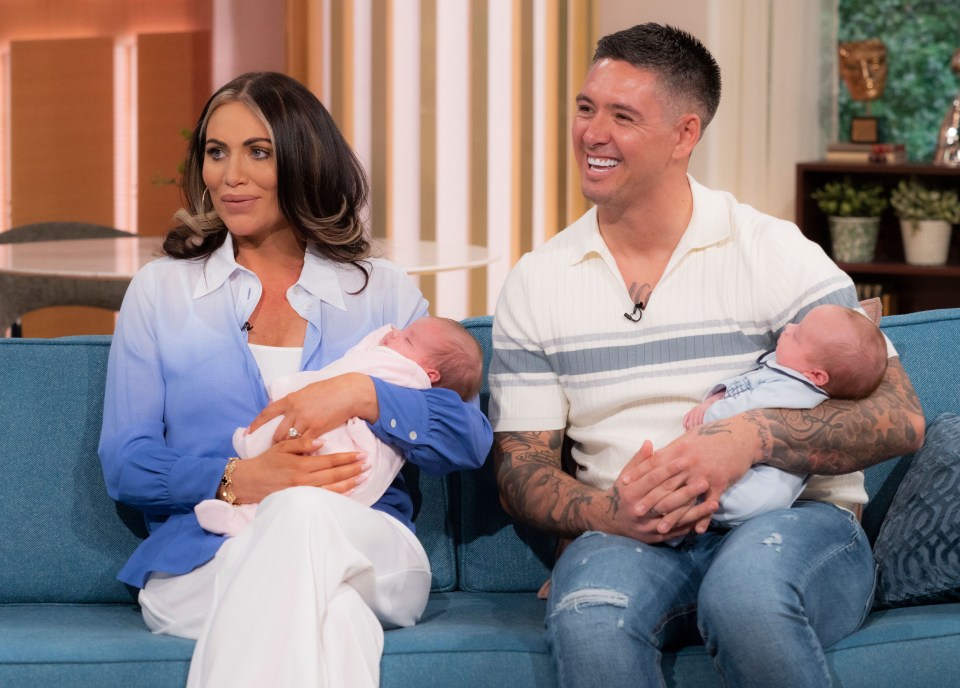 Amy Childs with her fiance Billy and their twins