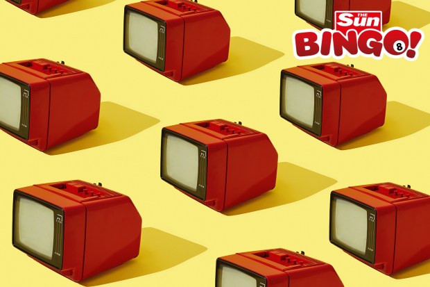 the sun bingo logo is on a yellow background