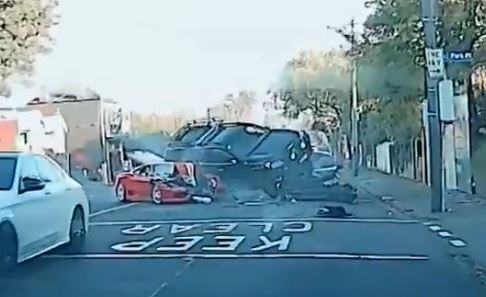 All three drivers miraculously escaped the crash unharmed