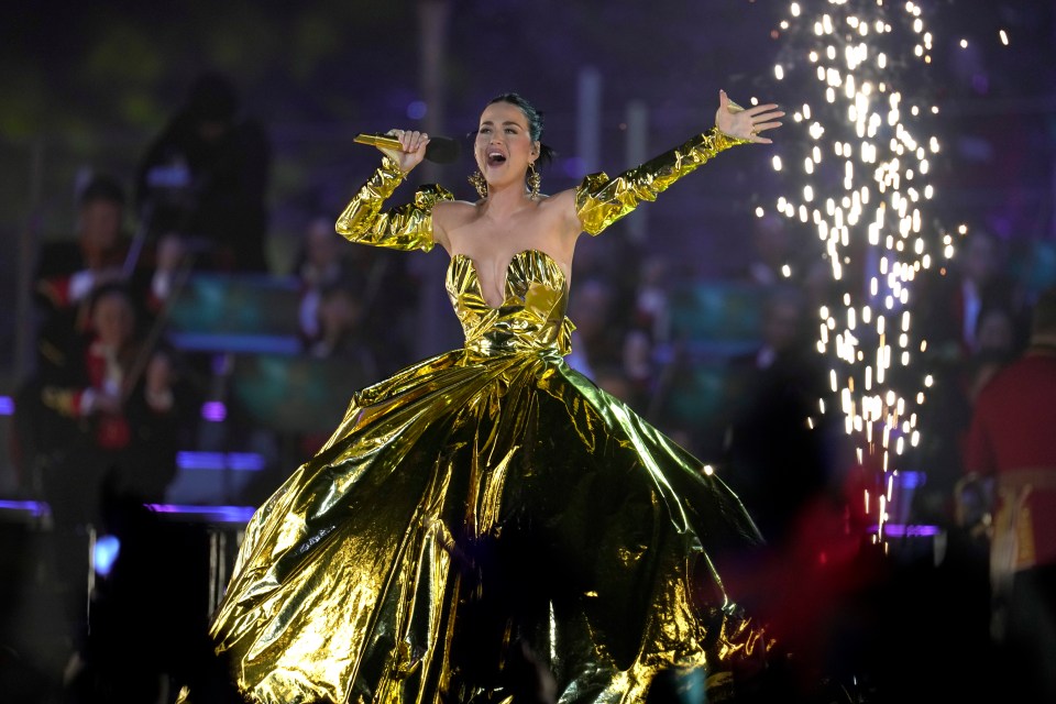 Katy Perry performs during the Coronation Concert in Windsor