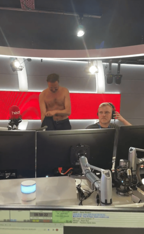 The star took off his clothes in the studio