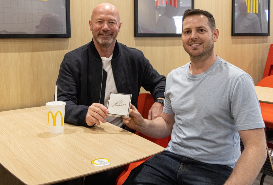 Alan Shearer recreated his McDonald's TV ad from 25 years ago with the now grown-up child actor who played his autograph-hunter in the original