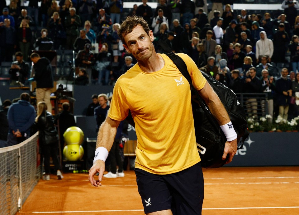 Murray left the match dejected after losing in three sets to Fognini