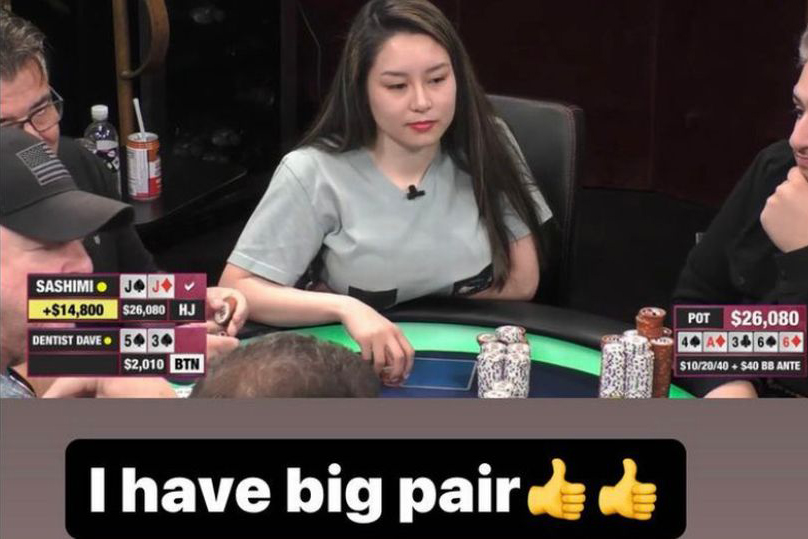 The glamorous poker star had another joke for fans regarding her breasts