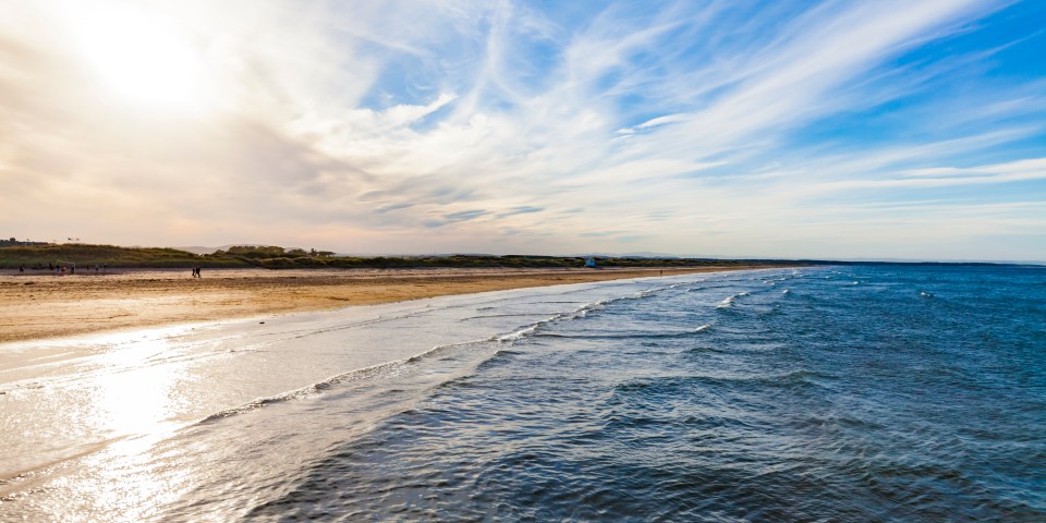 West Sands beach has an almost two-mile long stretch of sand