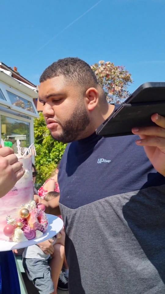 The 21-year-old blew out his candles