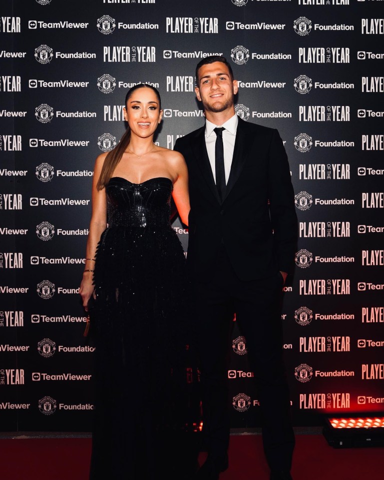 While Diogo Dalot was joined by fiance Claudia Lopes