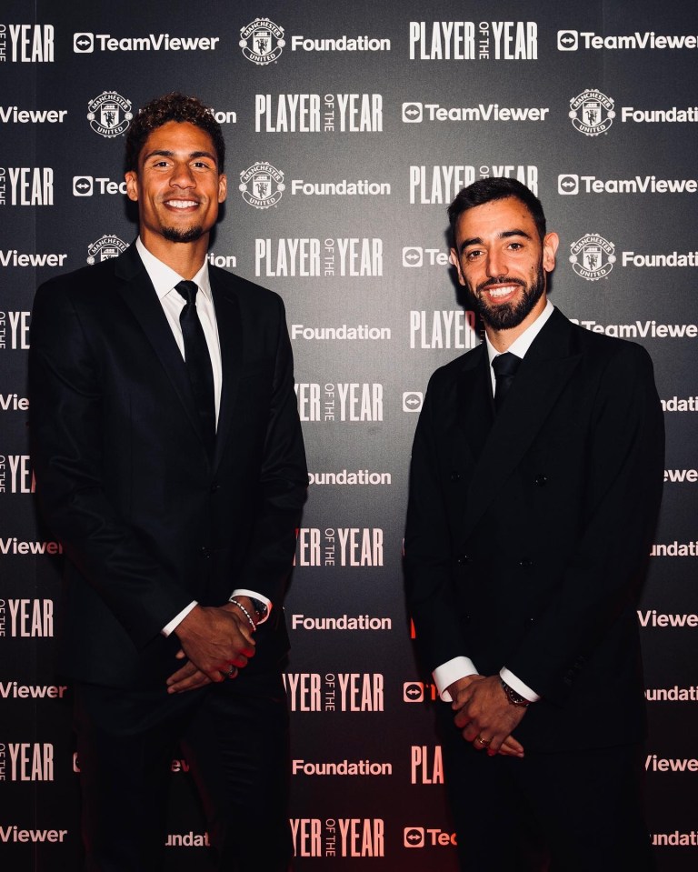 Raphael Varane and Bruno Fernandes looked suave