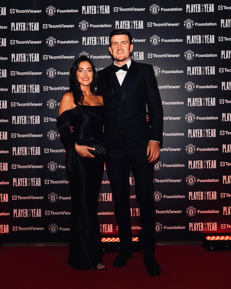 Harry Maguire attended with wife Fern