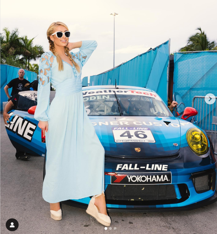 Paris Hilton is a fan of F1 - attending the Miami Grand Prix