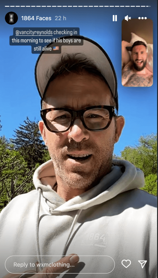 Ollie Palmer shared a screengrab of his video call with Reynolds