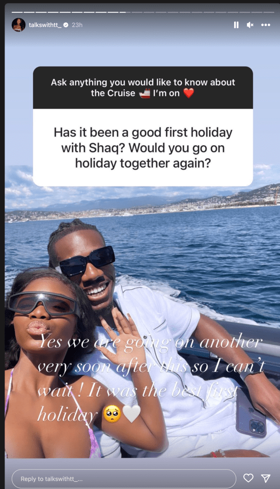 Tanya and Shaq had the time of their lives on a mini-cruise