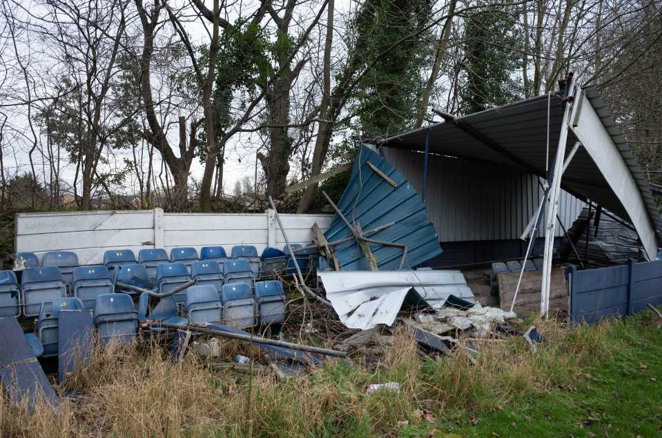 The roof has come down on one of the stands