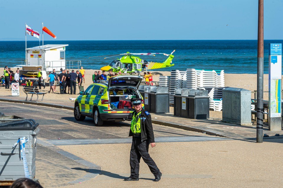 A boy and girl have died after a 'major incident' off the coast of Bournemouth beach