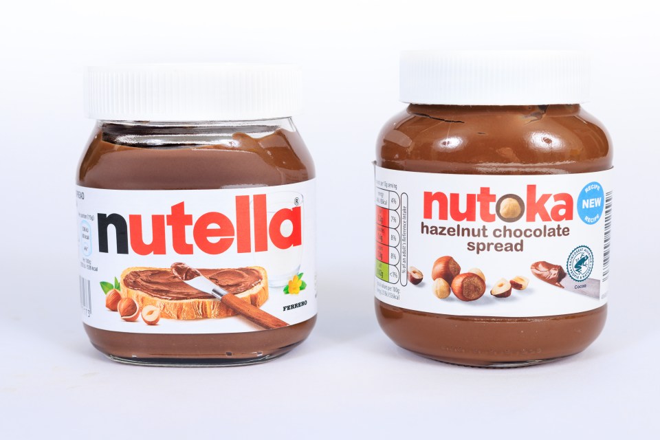 Nutella 350g, £2.75 vs Nutoka 400g, £1.45