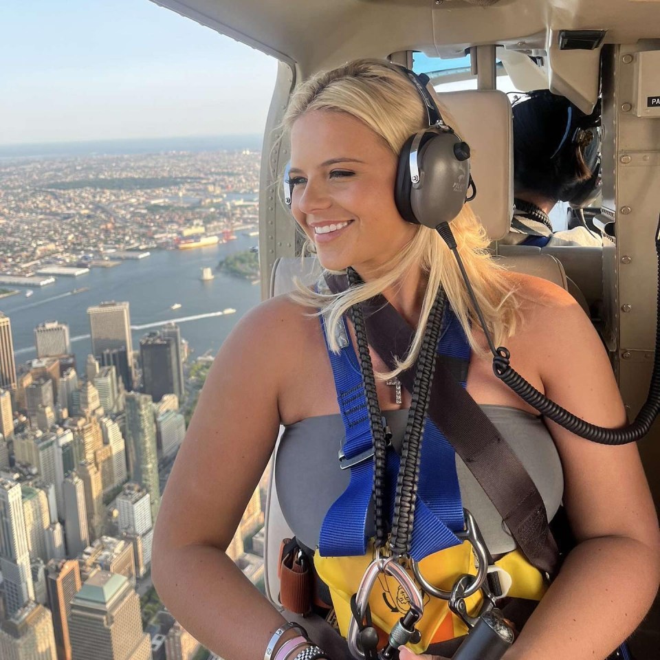 Apollonia took a helicopter ride to see the New York skyline