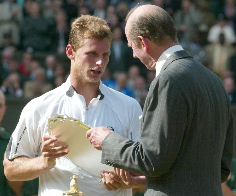 Nalbandian was thrashed 6-1 6-3 6-2 in the 2002 Wimbledon final by Lleyton Hewitt