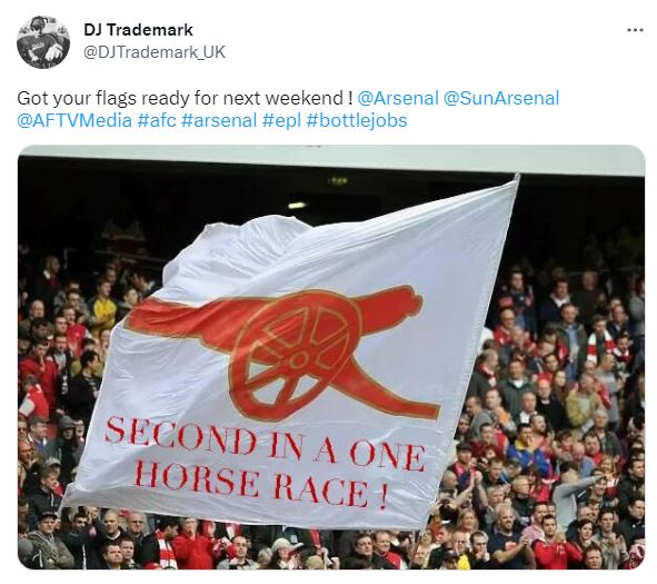 One fan joked about Arsenal never being in the title race