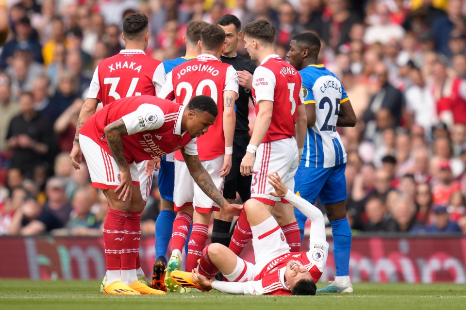 Martinelli suffered an ankle injury in Arsenal’s clash with Brighton