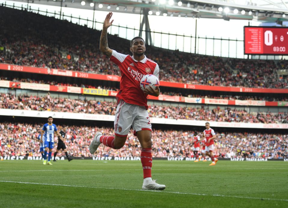 Nelson hypes up the crowd during Arsenal's defeat to Brighton