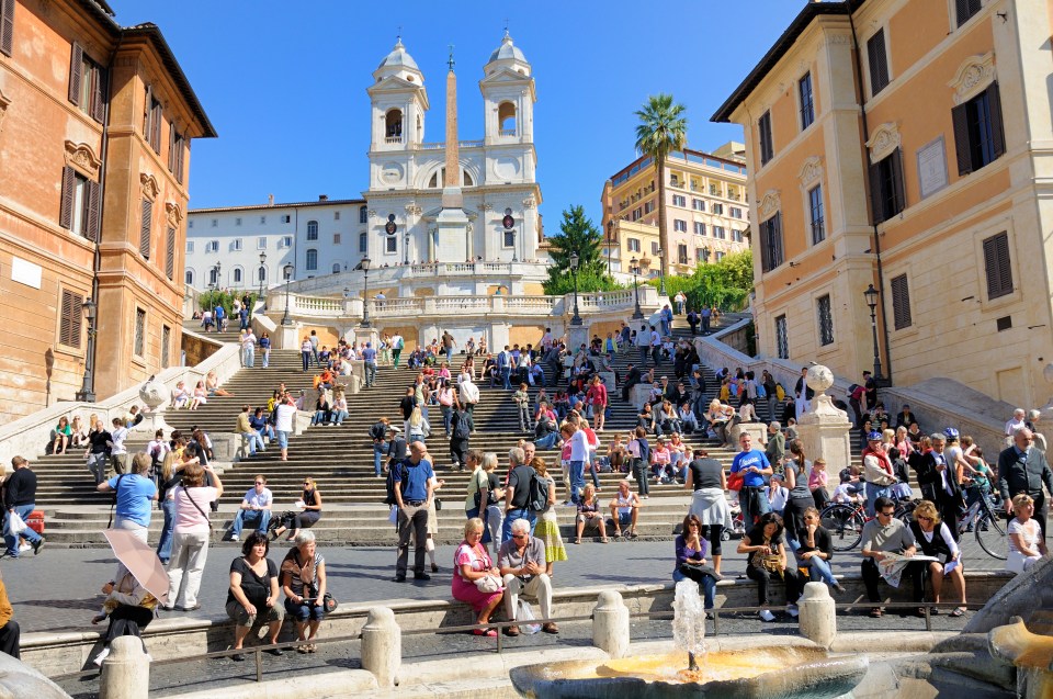 Tourists can be fined for sitting on the Spanish steps in Rome