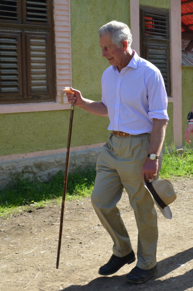 Charles pictured on a visit to the village in 2016, he has visited it every spring since 1998