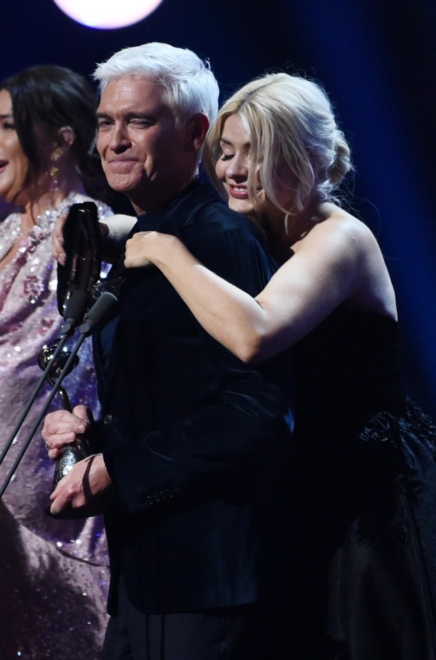 Holly and Phil celebrate another award at the NTA's