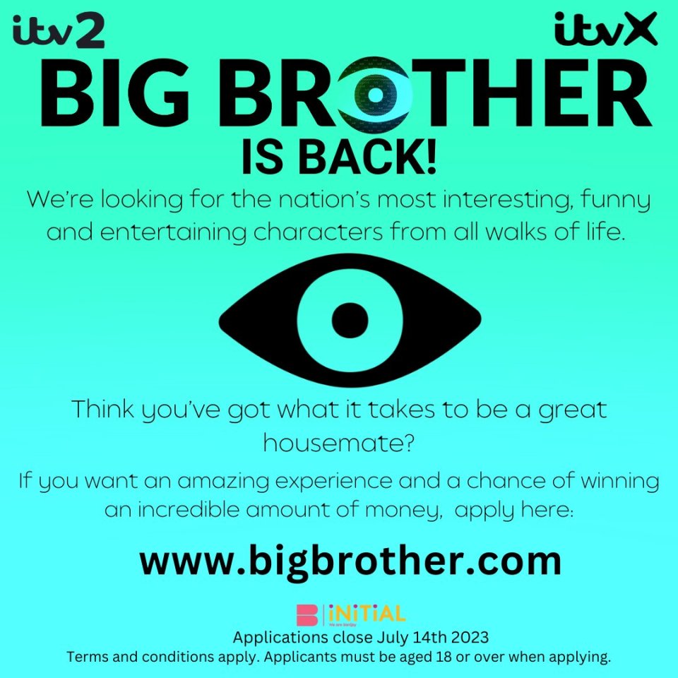 Auditions for Big Brother are at the final stages with applications closing at the end of the month