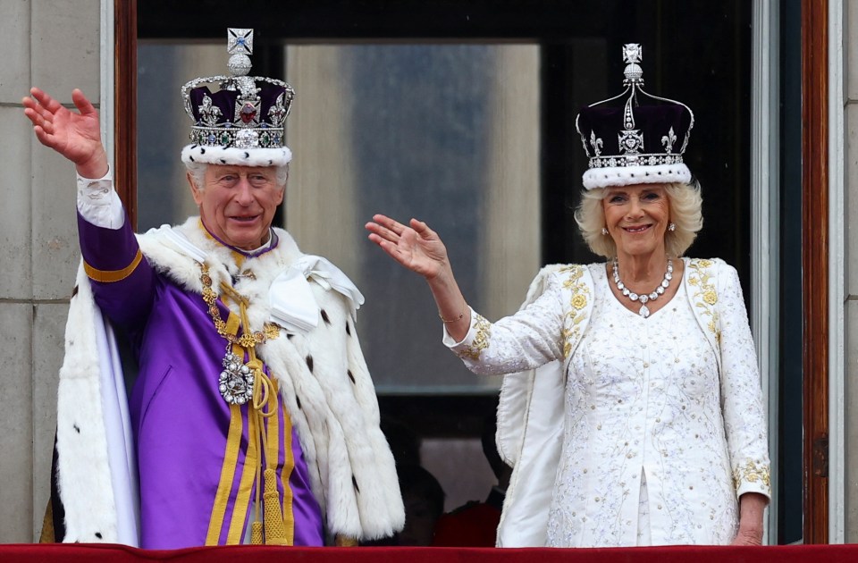 King Charles and Queen Camilla have appeared on the balcony