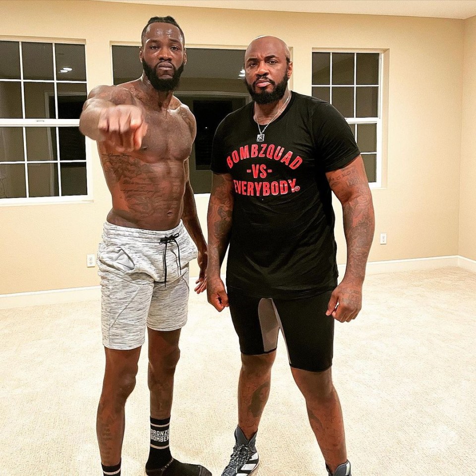 Deontay Wilder with his coach Malik Scott