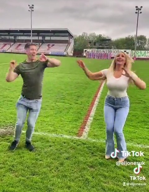 The pair danced to a bit of Frankie Valli before a Rugby League match