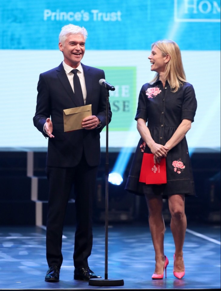 Phil worked closely with charity and previously gave out awards at the Prince's Trust Celebrate Success Awards, pictured with actress Emilia Fox