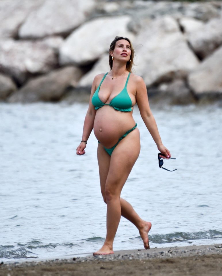 Ferne looks radiant in a green bikini