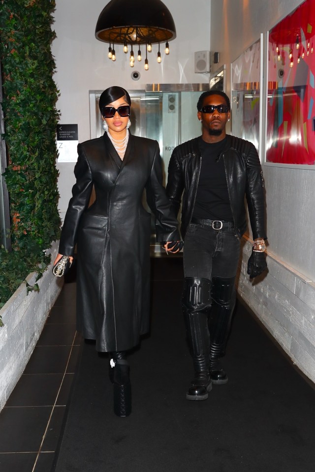 Cardi B and Offset stepped out in matching leather outfits during a date in New York just like David and Victoria Beckham did in 1999