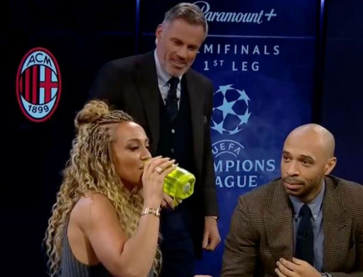 But Jamie Carragher was on hand to give her some water