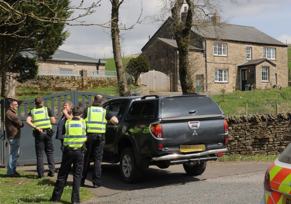 Police today paid a visit to Huber's secluded farmhouse in Cumbria