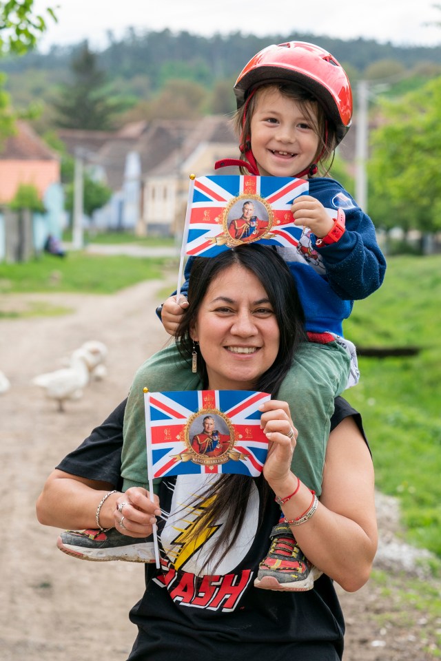 Royal fans Katharine Alecsi and son Emi