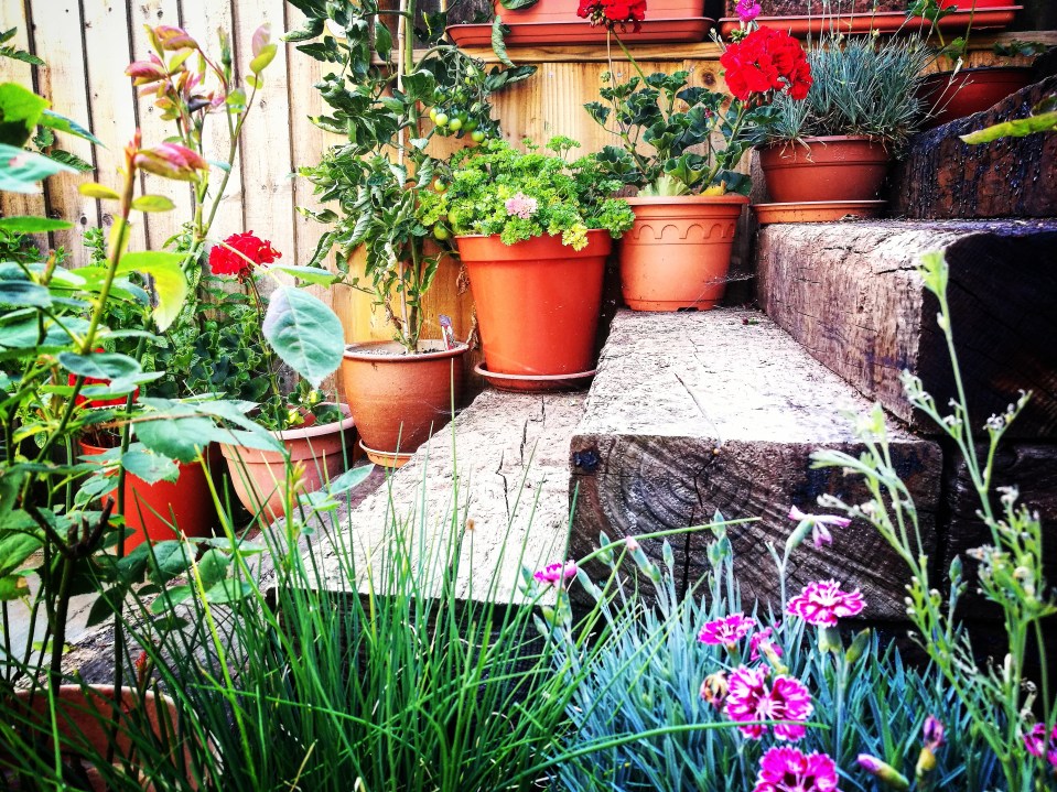 The couple decided to use wood sleepers to totally transform their garden