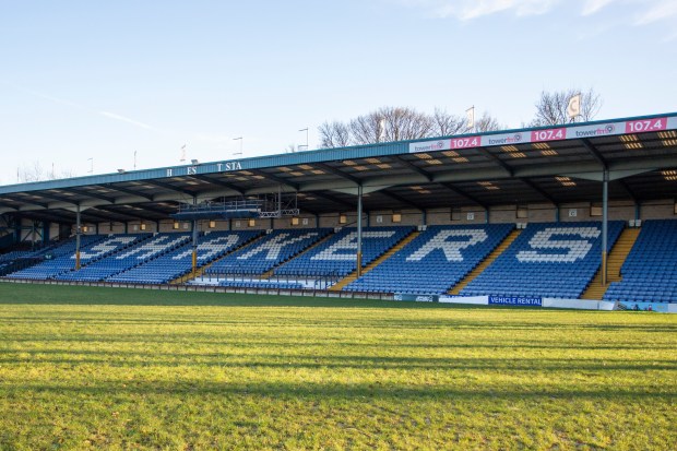 Bury FCs New Owners Survey Gigg Lane Stadium 20/1/2022. Justin Allen joins the new owners of Bury FC. Justin and the joint owners surveying Gigg Lane Stadium inside and outside. The outside seems fairly reasonable, but the insides have been vandalised and needs a lots of work to get ready for league football again. Pic Dave Pinegar