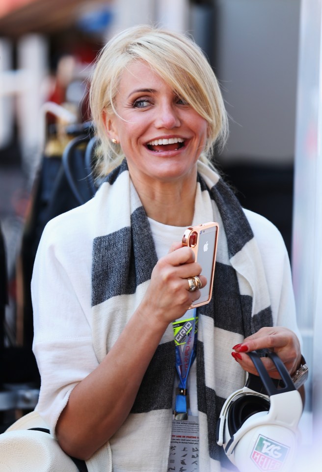 Cameron Diaz takes in the action at the Monaco Grand Prix